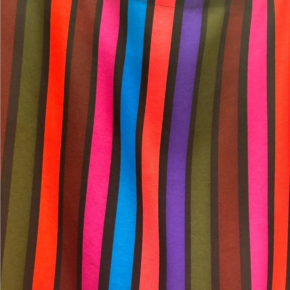 Trina Turk striped mid sleeve (dolman) blouse XS (very roomy) rich fall colors - Picture 4 of 6